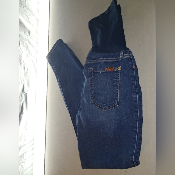 7 For All Mankind Women Maternitt Blue Jeans - Picture 6 of 13